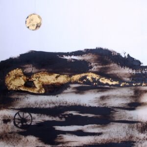 La chute goudron sur soie peinture boutique